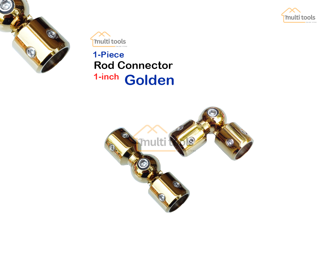 Rod Connector Golden For (1 Inch)